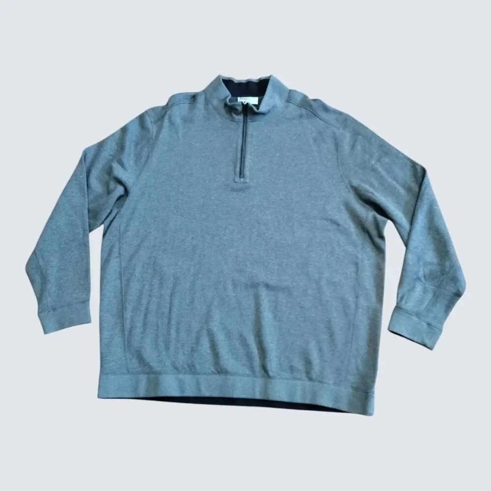 Tommy Bahama Reversible 1/4 Zip Pullover Gray Size 4XLT